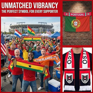 Bufanda Urbana de Fútbol, Elegante, Ligera, Tejido Cálido, Accesorio Moderno para Fanáticos del Fútbol, para Partidos y Uso Diario - Product Image 6