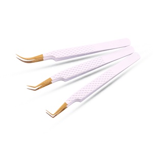 Nueva Gama de Pinzas Profesionales de Acero Inoxidable con Punta de Fibra Resistente para Extensión de Pestañas, Serie Experta con Logotipo Personalizado - Product Image 3