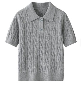 Chemise décontractée pour femme en tissu Oxford, unie, infroissable, séchage rapide, manches courtes, 220g polyester/coton - Product Image 3