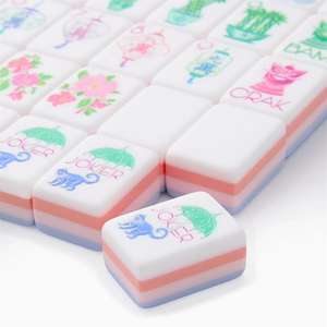 Juego de Mahjong Americano de 4 Capas Grabado Directo de Fábrica, 160 Fichas de Acrílico <span class=keywords><strong>Morado</strong></span> Claro - Product Image 5