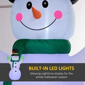 Pupazzo di Neve Natalizio Gonfiabile da 3 Metri con Cappello Nero e LED, Decorazione da Giardino per Esterni, Addobbi Natalizi Gonfiabili - Product Image 4