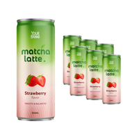Latte au Matcha 250ml, saveur Fraise Vanille Coco, à base de plantes, boisson vietnamienne, OEM accepté, échantillons gratuits, design BRC