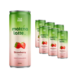Latte au Matcha 250ml, saveur Fraise Vanille Coco, à base de plantes, boisson vietnamienne, OEM accepté, échantillons gratuits, design BRC - Product Image 2