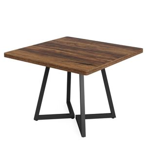 Classic Design <b>Square</b> Wooden <b>Kitchen</b> Dining <b>Table</b> with Black Metal Frame Only <b>Table</b> Available - Product Image 6
