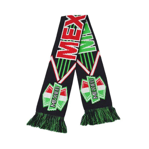 Bufanda de Fanático al por Mayor, Bufanda Deportiva Tejida con Logotipo Personalizado en Color Negro, Bufanda de Fanático de Fútbol para Hombre - Product Image 1