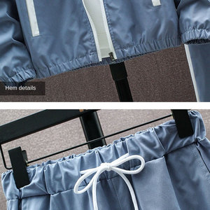 Men's Color Blocking Tracksuit Set Full-<b>Zip</b> <b>Hooded</b> Casual Jogging Suit With Side Pockets Lightweight Polyester Cotton Spring Wea - Product Image 4