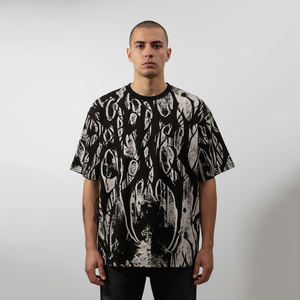 Camiseta con logo personalizado, lavado ácido, tela jersey 100% algodón de alto gramaje, hombros caídos, secado rápido, para venta al por mayor - Product Image 2