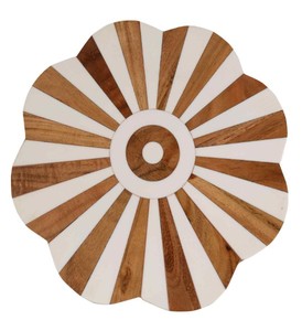 Support à gâteau en bois design avec base en métal – Présentoir à dessert motif soleil couchant pour gâteaux, mariages et décoration de table - Product Image 4