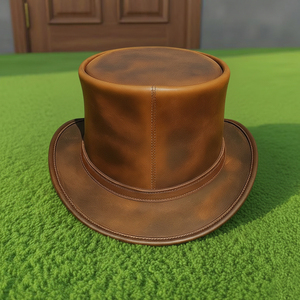 Chapeau haut de forme en cuir marron vieilli fait main, style steampunk victorien et cowboy, qualité supérieure, très demandé - Product Image 3
