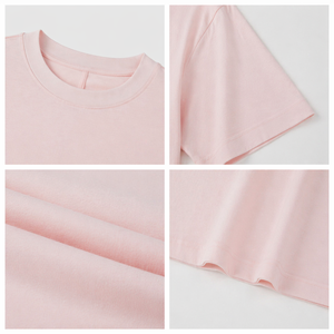 MR·GY Camiseta de manga corta extragrande para mujer, cuello redondo, color rosa liso, corte holgado, informal, primavera verano, camiseta básica de jersey 100% algodón - Product Image 2