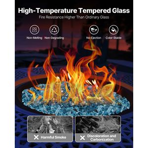 Pietre Riflettenti per Caminetto ad Alta Temperatura, 20 LBS/9 KG, 1/2 Pollice/12,7 mm, Senza Fumo, per Caminetti e Accessori - Product Image 3