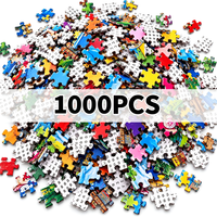 Puzzle personnalisé avec logo, 1000 pièces, motif Village Nuit Étoilée, avec poster, en carton premium, jouet éducatif pour adultes et adolescents