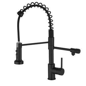 Grifo de Cocina Monomando con Rociador Extraíble en Negro Sin Sensor - Product Image 1