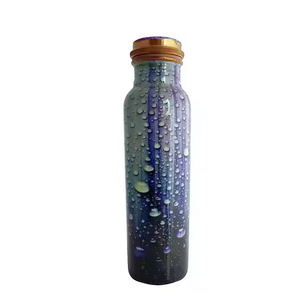 Matte Black Engraved Copper Water Bottle with Glass Set Premium Reusable Designer Drinkware for Home Office Travel Gift - Product Image 6