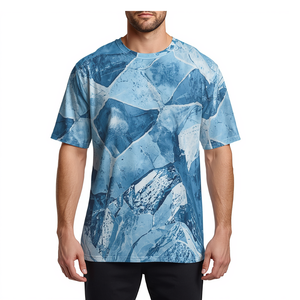 Camiseta de Hombre con Sublimación de Glaciar Ártico, Diseño Gráfico de Cristal de Hielo, Estilo Casual Oversize - Product Image 4