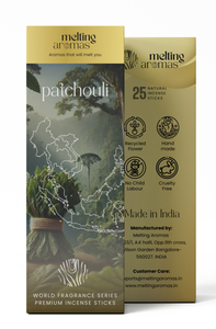 Bâtonnets d'encens Patchouli indiens - Bois de bambou - Usage religieux - Biologique - Écologique - 100% naturel - Product Image 2