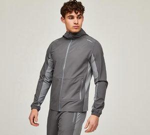 <b>Men's</b> Hooded Windproof Soft Shell <b>Jacket</b> Lightweight Breathable Running Outdoor Jogging OEM Service Outerwear - Product Image 2