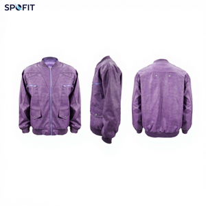 Chaqueta de Cuero PU Suave y Resistente para Hombre, Estilo Casual, Color Morado, Diseño con Cierre, Fabricación Personalizada - Product Image 6