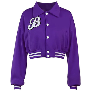 Vestes universitaires courtes de haute qualité, logo personnalisé, broderie, patch, veste universitaire en laine, veste universitaire courte de style Letterman, OEM - Product Image 1