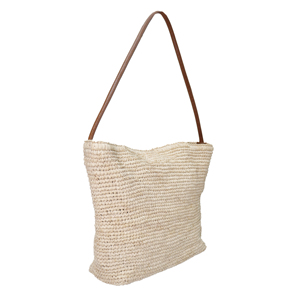 Bolso de Hombro de Rafia Hecho a Mano con Correa de Cuero |   Bolso de mano de paja estilo bohemio para el verano |   Etiqueta Privada OEM Personalizada - Product Image 3