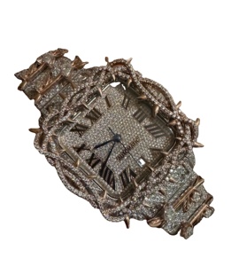 Hot Selling VVS Moissanite Diamond Business Yellow Gold Full Automatic 41MM Rose White Tone Thorns Luxury Iced Antique Leather - Product Image 1