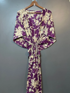 Women's Lightweight Summer Bohemian Floral Digital Print Cotton Sleeveless Maxi <b>Kaftan</b> Dress Casual Resort Wear Naaz Textile - Product Image 3