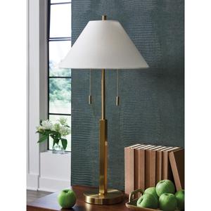 Contemporary Metallic Brass <b>Table</b> Lamp with <b>Slim</b> Design for Console Lighting - Product Image 5