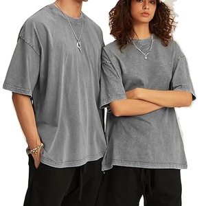 เสื้อยืดสไตล์วินเทจฟอกสีหนัก 250 กรัม - ผ้าฝ้าย 100% ฟอกสีแบบ Stone Washed สำหรับเทรนด์สตรีท ทรงหลวมสำหรับผู้ชาย (ราคาสุดคุ้ม) - Product Image 1