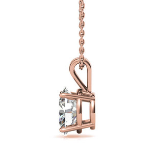 Elegante Colgante de Oro de 14k con Diamante Cultivado en Laboratorio Certificado IGI/GIA, Colgante Clásico Ovalado con 4 Puntas en Forma de Cesta - Product Image 2