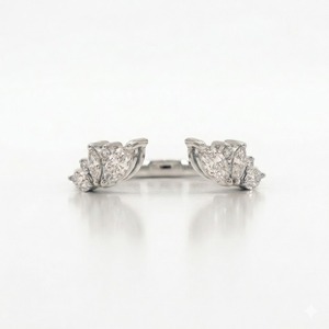 14K Solid Gold Lab Diamond <b>Ring</b> Open Adjustable Marquise Wedding Band Women's Cuff <b>Ring</b> <b>Stacking</b> Matching Band Enhancer <b>Ring</b> - Product Image 5