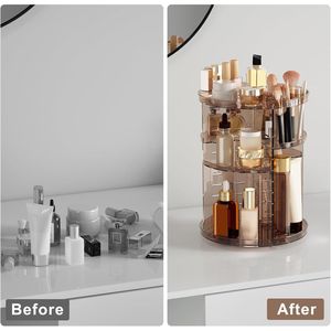 Organizador de Maquillaje Ajustable para Encimera con Bandejas Giratorias, Estante de Exhibición de Cosméticos para Almacenamiento de Productos para el Cuidado de la Piel y Perfumes - Product Image 5