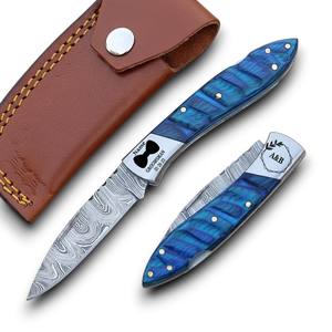 Cuchillo de Bolsillo Plegable EDC de Acero de Damasco 2026, Diseño Nuevo y Popular, Hecho a Mano, Mango de Hueso de Camello, Servicio OEM, Profesional para Senderismo - Product Image 1