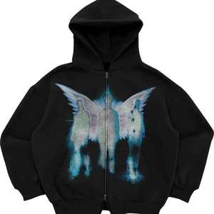 Sweats à capuche zippés personnalisés en gros, unisexe, streetwear vintage, style urbain, sweats graphiques en vrac 2026 OEM ODM - Product Image 6