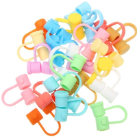 Les embouts de paille en silicone couvrent les embouts de paille à boire réutilisables mignons avec bouchon de paille anti-poussière