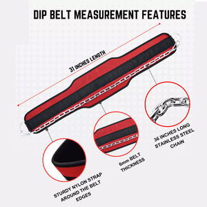 เข็มขัดยกน้ำหนักแบบปรับได้ แข็งแรง ทนทาน พร้อมโซ่  เข็มขัดออกกำลังกายแบบปรับแต่งได้สำหรับการฝึกดิปและพูลอัพ  มีตัวเลือกการออกแบบที่ปรับแต่งได้ - Product Image 3