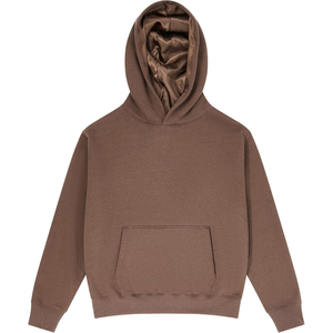 Sweat-shirt à capuche marron pour homme, coupe classique, en coton French Terry, couleur unie, avec poche, style décontracté, pour l'automne - Product Image 1