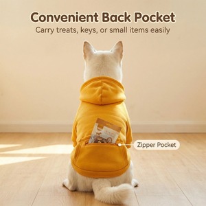 Suéter con Capucha para Perro, Impermeable y Cálido, Forrado de Felpa, con Bolsillo con Cremallera - Product Image 5