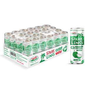 Agua de coco con gas de etiqueta privada, 320ml, lata de aluminio, sabores de frutas, procesamiento de bebidas NAWON, jugo de frutas y verduras de Vietnam - Product Image 1