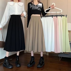 OEM 2026 Women New Style Half-Length Pleated <b>Skirt</b> <b>Elastic</b> Waist Solid Color Spring New Half-Length Pleated Plus size <b>Skirt</b> - Product Image 5