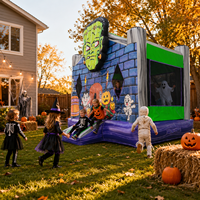 Château gonflable commercial d'Halloween avec toboggan, château hanté pour les fêtes d'enfants, les événements et la location