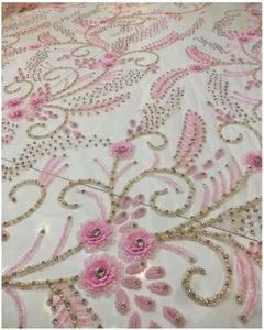 Soft Net Embroidered Fabric for Party Wear Bridal <b>Sequins</b> Embroidery Lace Fabric Roll From India Exporter At Best Price - Product Image 3