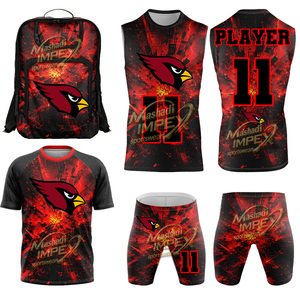 ชุดเสื้อเจอร์ซีย์ Mashadi IMPEX แบบสั่งทำพิเศษ สีแดงดำ พิมพ์ลายแบบ Sublimated หมายเลข 11 สำหรับผู้ใหญ่ทุกเพศ ทุกฤดูกาล เหมาะสำหรับการเล่นกีฬา - Product Image 1