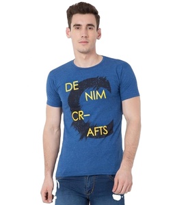 Camisetas de manga corta informales OEM para hombre, estampado personalizado, hombro caído, 100% algodón tejido, hecho en India - Product Image 1