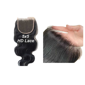 ผมต่อผมมนุษย์แท้แบบเรมี่ปิดลูกไม้ผมตรงสีดำธรรมชาติสไตล์ลอนแบบอินเดียวาดคู่คุณภาพสูง - Product Image 1