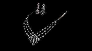 Conjunto de Collar y Pendientes de Diamantes Cultivados en Laboratorio en Plata con Certificación IGI para Mujer, Regalo de Compromiso, Joyería para Boda o Fiesta - Product Image 3