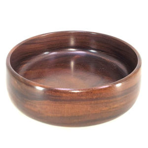 Ensemble de 2 bols de service en bois de manguier massif de forme ronde pour collations à salade de fruits, table à manger de cuisine et décor de fête - Product Image 2