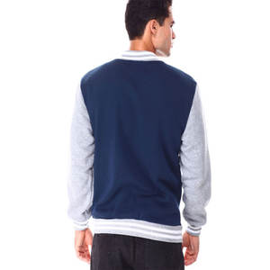 Chaqueta Varsity de Béisbol Negra para Hombre, con Mangas de Cuero, Chaqueta Universitaria con Letras Bordadas, Chaqueta Varsity Chenille - Product Image 4