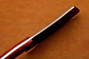 Couteau de Chef Hachoir Robuste en Acier Damas de 12 pouces avec Manche en Résine, Personnalisable OEM/ODM, pour Viande, avec Étui en Cuir - Product Image 4
