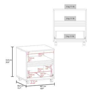 Mesita de noche de roble natural sajón con cajón y almacenamiento abierto - Product Image 3