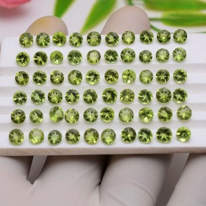 Peridoto Natural de 5mm, Corte Redondo, Calibrado, Sin Tratar, Lote de Piedras Preciosas Sueltas, Precio al por Mayor, para Fabricación de Joyería - Product Image 6